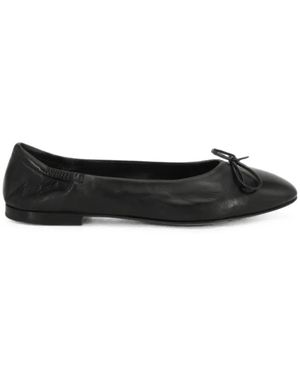 Pomme D ́Or Giorgia 0450 Bow-Detail Leather Ballet Flats - Black