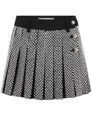 Rabanne Embroidered Grain De Poudre Mini Skirt - Black