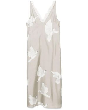 Stella McCartney Dove-Print Sleeveless Maxi Dress - White