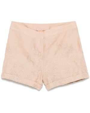 Ermanno Scervino Short À Fleurs Brodées - Neutre