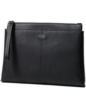 Tod's Medium Leren Documentenmap - Zwart