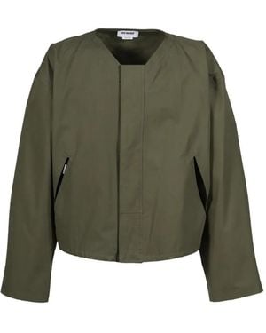 Hed Mayner Collared Cutwork Jacket - Green