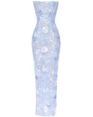 Bronx and Banco Farah Sequin Strapless Maxi Dress - Blue