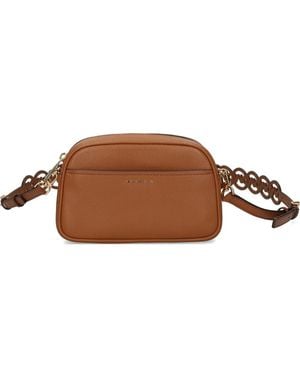 MICHAEL Michael Kors Logo-Cutout Leather Shoulder Bag - Brown