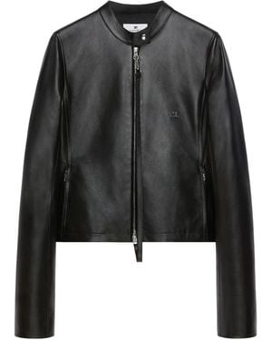 Courreges レザージャケット - ブラック