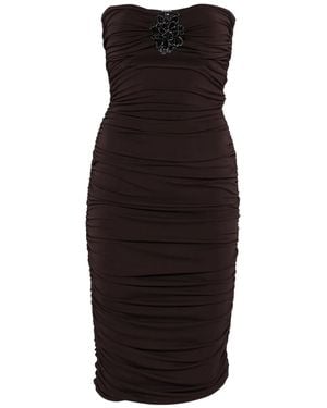 Amen Schulterfreies Midikleid - Schwarz