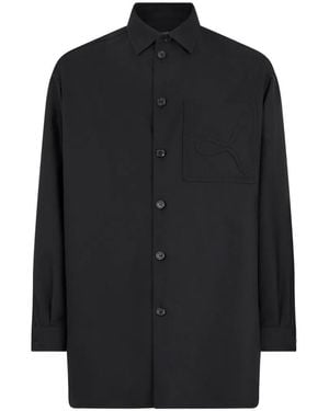 Roberto Cavalli Embossed Serpent Plain Shirt - Black