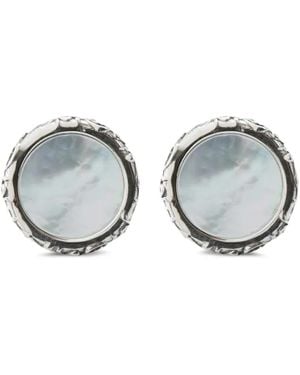 Emanuele Bicocchi Mother-Of-Pearl Arabesque Cufflinks - Grey
