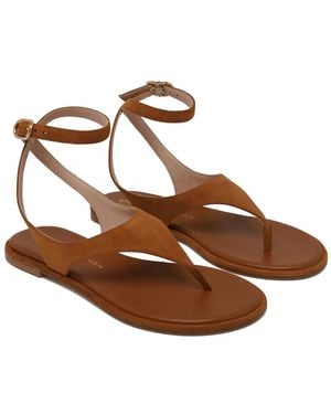 Stuart Weitzman Buckle-Fastening Thong Sandals - Brown