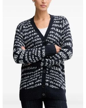 Joop! Buttoned-Patterned Cardigan - Black