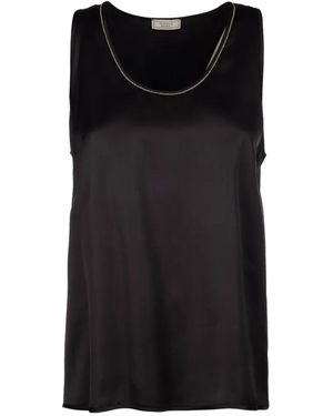 Peserico Embellished Satin Top - Black