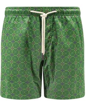 Peninsula Capresa Geometric-Print Swim Shorts - Green