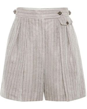 Brunello Cucinelli Pleat-Detailing Shorts - Grey