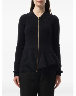 Lanvin Reißverschluss-Cardigan Mit Rüschenbesatz - Schwarz