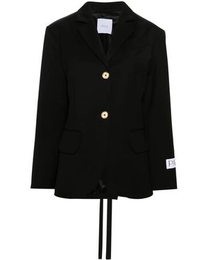 Patou Single-Breasted Belted Blazer - Black