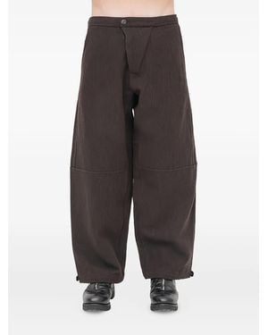 Jan Jan Van Essche Pantalon Côtelé À Taille Élastiquée - Gris
