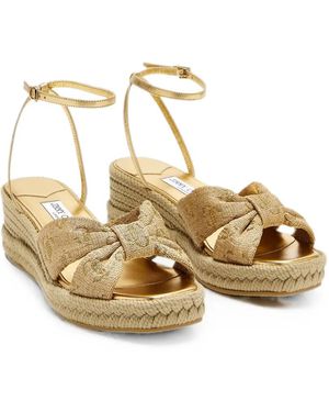Jimmy Choo Aella Wedge Sandals - Metallic