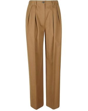 The Row Pleated Trousers - Natural