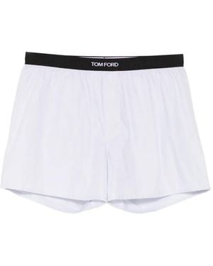 Tom Ford Logo-Waistband Boxer - White