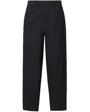 Shanghai Tang Pantalon Ample À Détail Boutonné - Blue