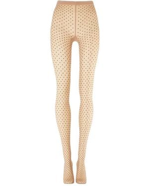 Wolford Dot-Pattern Tights - Natural