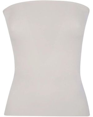 Entire studios Ribbed-Knit Strapless Top - White
