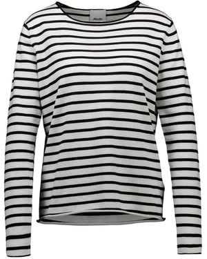 Allude Striped Top - Black
