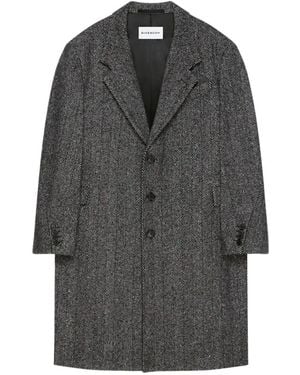 Givenchy Herringbone Tailored Coat - Grey