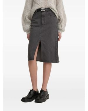 Gestuz Cotton A-Line Skirt - Grey
