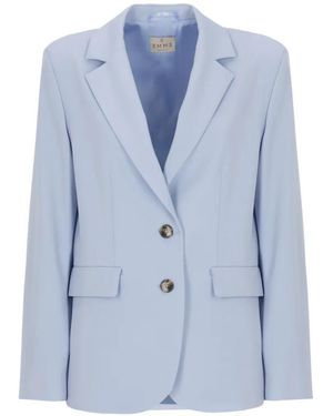 Emme Single-Breasted Notched-Lapels Blazer - Blue