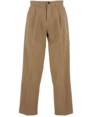 Fay Pleated Cotton Trousers - ナチュラル