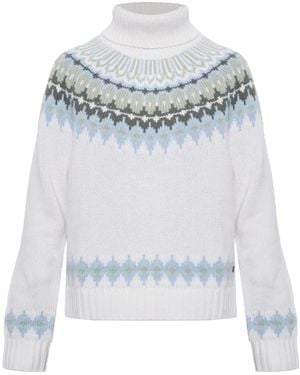 Bogner Ingrid Fair Isle Roll-Neck Jumper - Grey
