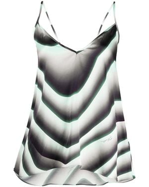 Just Cavalli Wave Print Asymmetric Top - Grey