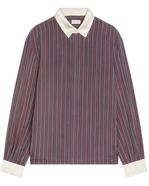 Dries Van Noten Contrast Striped Shirt - Purple
