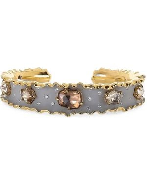 Victor Velyan Embellished Ruffle Cuff Bracelet - Metallic