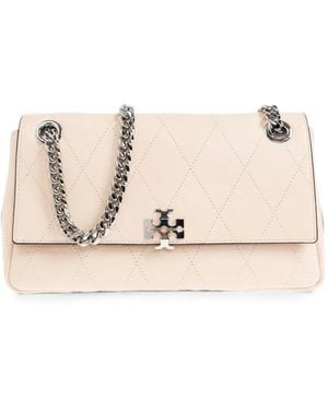 Tory Burch Charlie Diamond-Quilted Shoulder Bag - Natural
