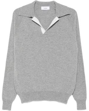 Lardini Contrast-Trim Long-Sleeve Jumper - Grey