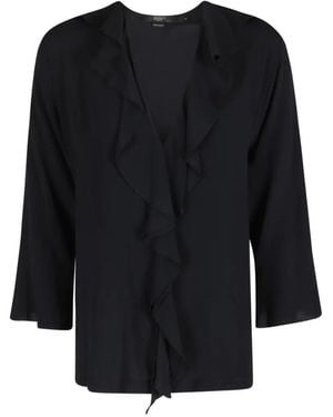 Seventy Long-Sleeve Ruffled Blouse - Black