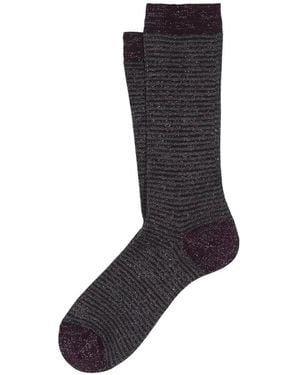 ANT45 Lapua Metallic-Thread Striped Socks - Black