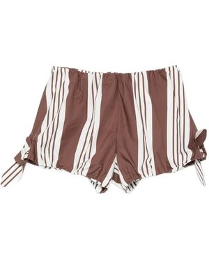 Posse Rosie Striped Shorts - White