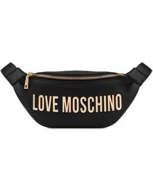 Love Moschino Logo-Lettering Belt Bag - Black