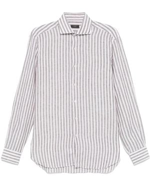 Barba Napoli Striped Shirt - White