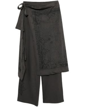 Hyein Seo Hose Im Distressed-Look Mit Wickeleinsatz - Grau