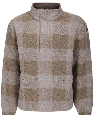 Maison Kitsuné Popover Check Jumper - Brown