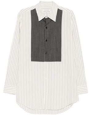 Yohji Yamamoto Vertical-Stripe Panelled Shirt - White