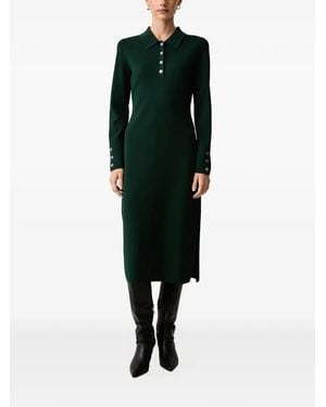 KARL LAGERFELD Logo-Button Polo Midi Dress - Green