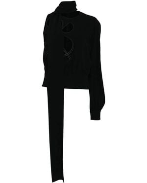 Elie Saab Embroidered Cut-Out Blouse - Black