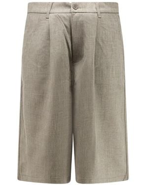 Woodbird Bin Guan Pleated Bermuda Shorts - Grey