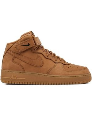 Nike Baskets Air Force 1 En Daim - Brown