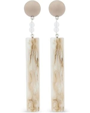 Emporio Armani Pendientes Con Efecto Jaspeado - Blanco